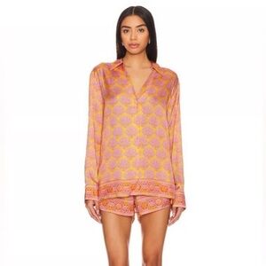 Show Me Your MuMu Vibrant Orange and Pink Early Riser Pajama Set - NWOT